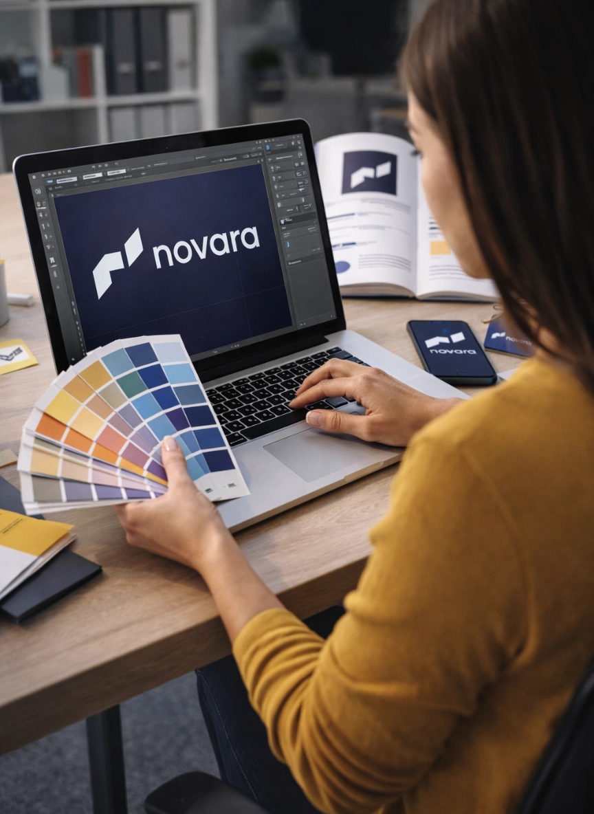 Diseño de identidad de marca profesional con desarrollo de branding visual