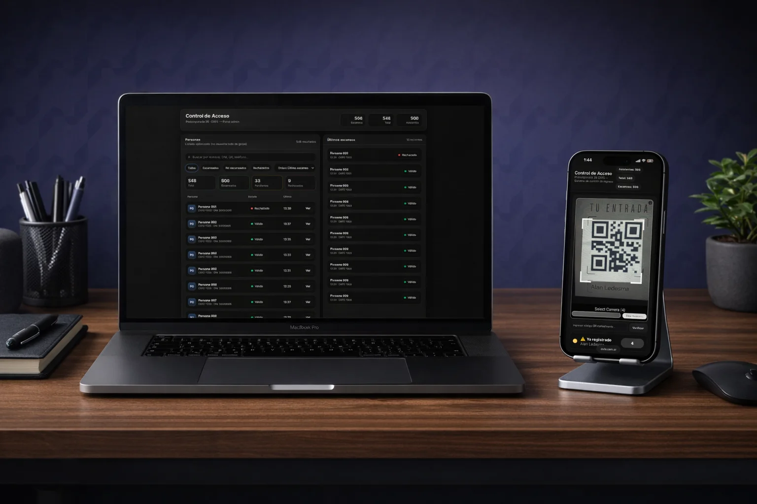 Sistema qr de acreditación y control de acceso con QR para eventos profesionales