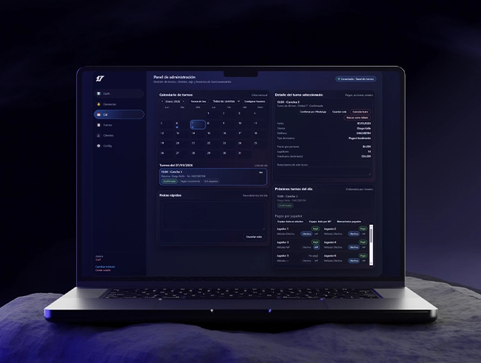 Sistema de turnos para canchas de fútbol 7 con reservas online y panel de administración