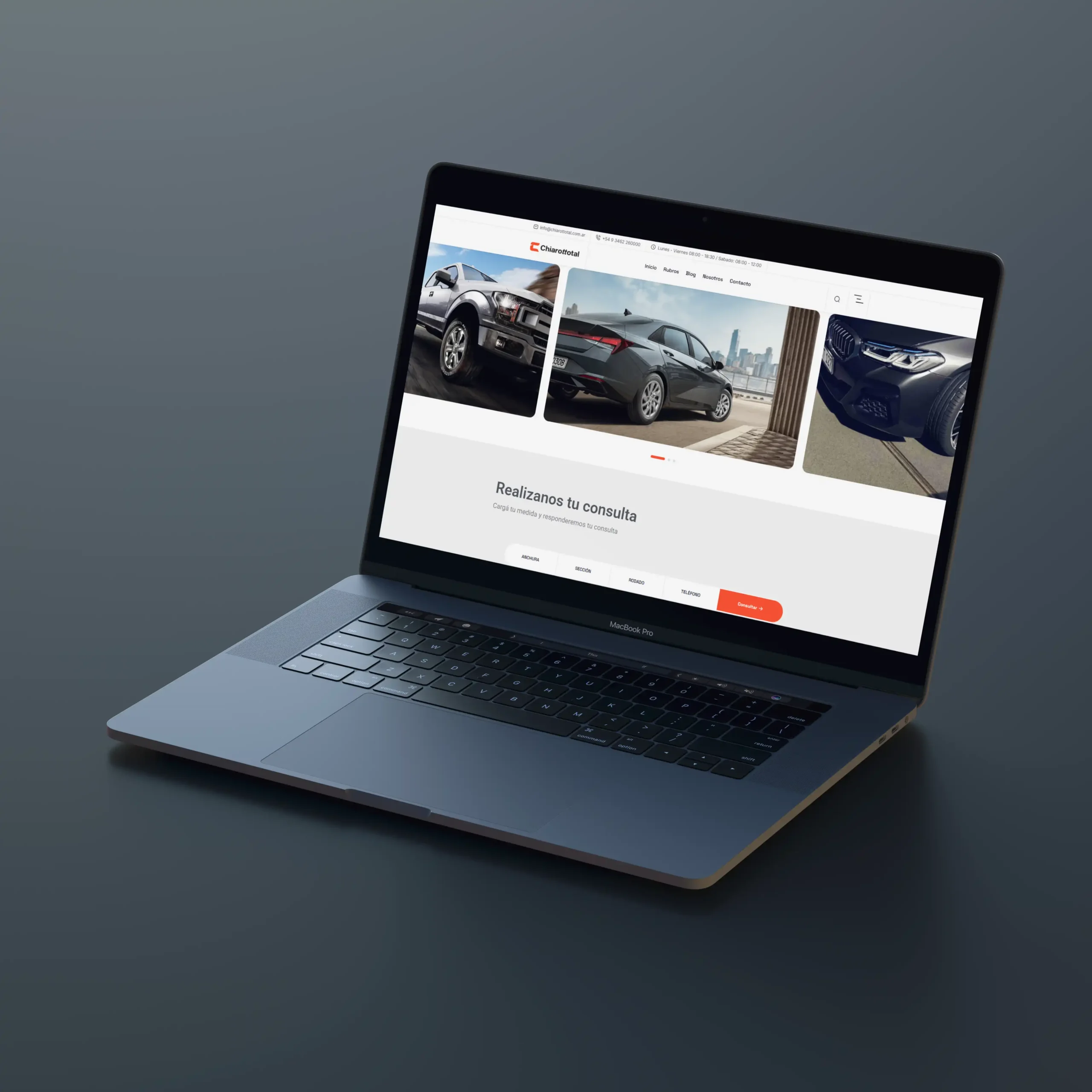 Sitio web desarrollado para Chiarottotal, diseño moderno y responsive optimizado para concesionaria automotriz.