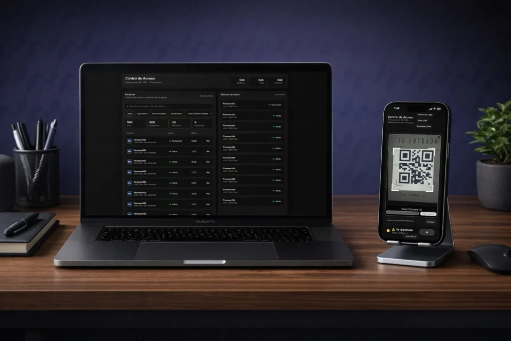 Sistema qr de acreditación y control de acceso con QR para eventos profesionales